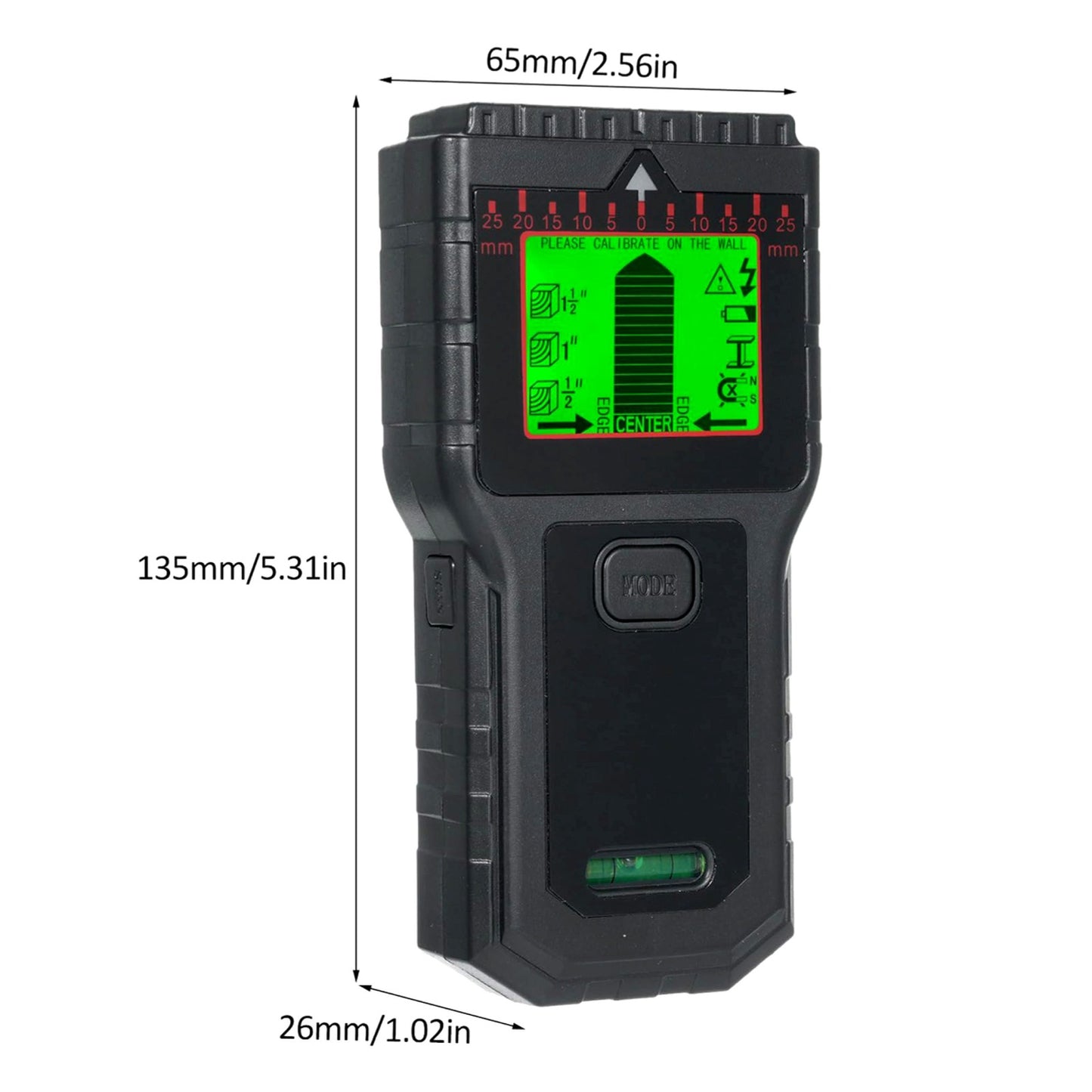 Stud Finder Wall Detector 5-in-1 Joist, Pipe, Wire & Metal Detection LCD Display
