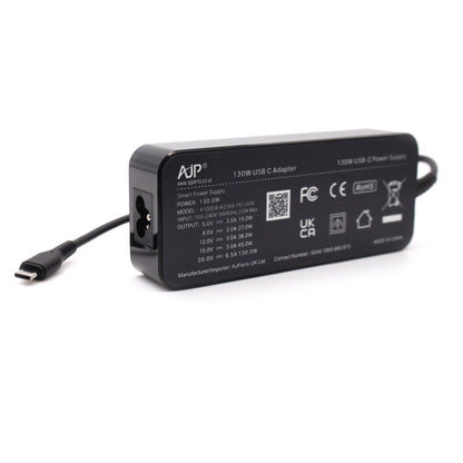 AJP 130W (20V 6.5A) USB-C Smart Power Supply Replacement Laptop AC Adapter Charger for Dell