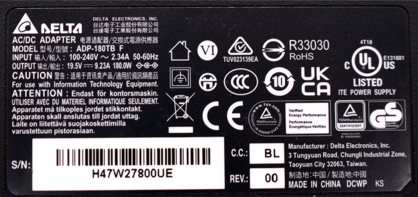 Asus Rog G750JW-DB71 180W Delta Laptop Adapter - AJParts Canada