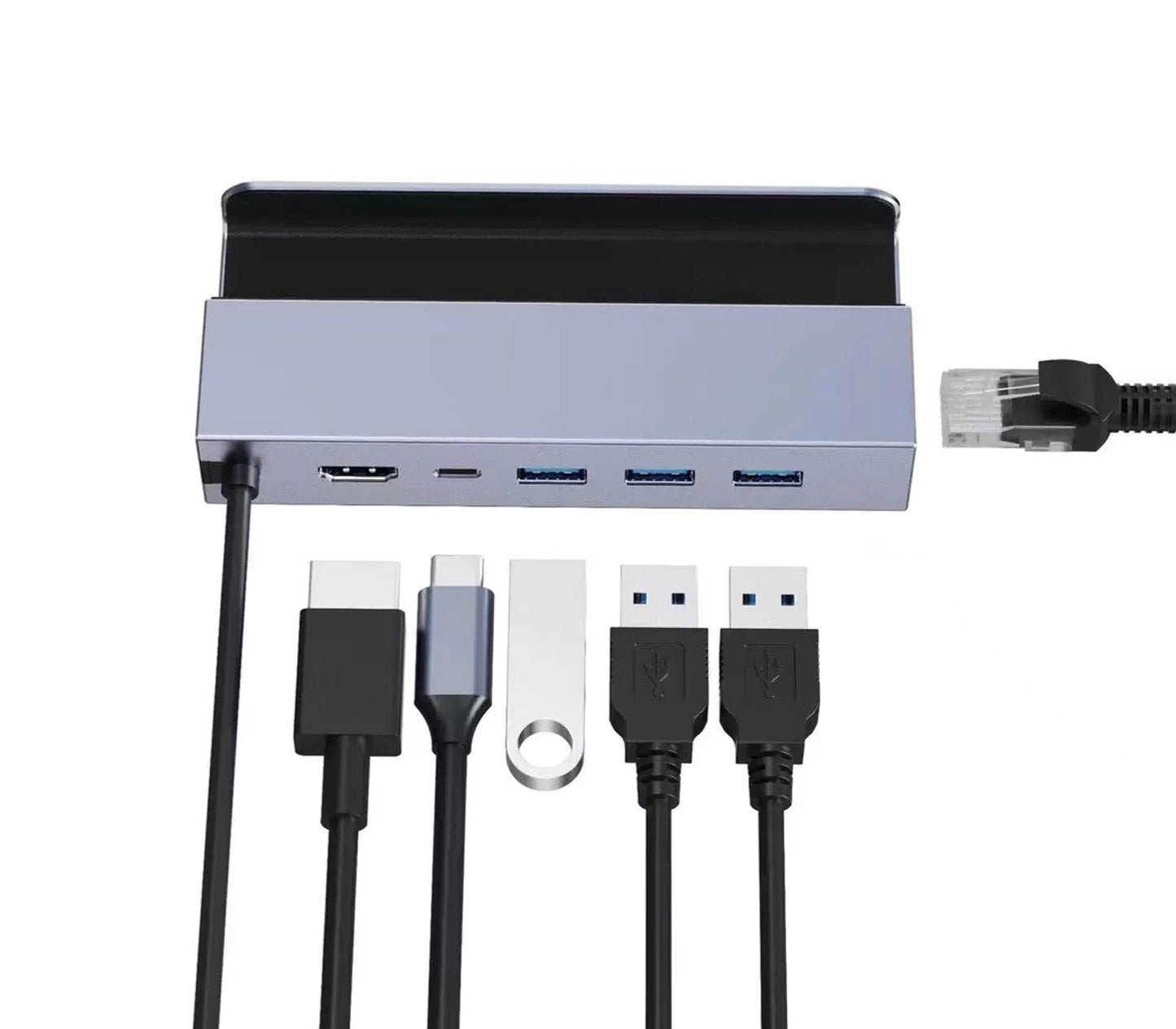 6-in-1 Docking Station for Steam Deck & ROG Ally – USB-C Hub with 4K HDMI, 100W PD, 3 USB 3.0 Ports & Gigabit Ethernet