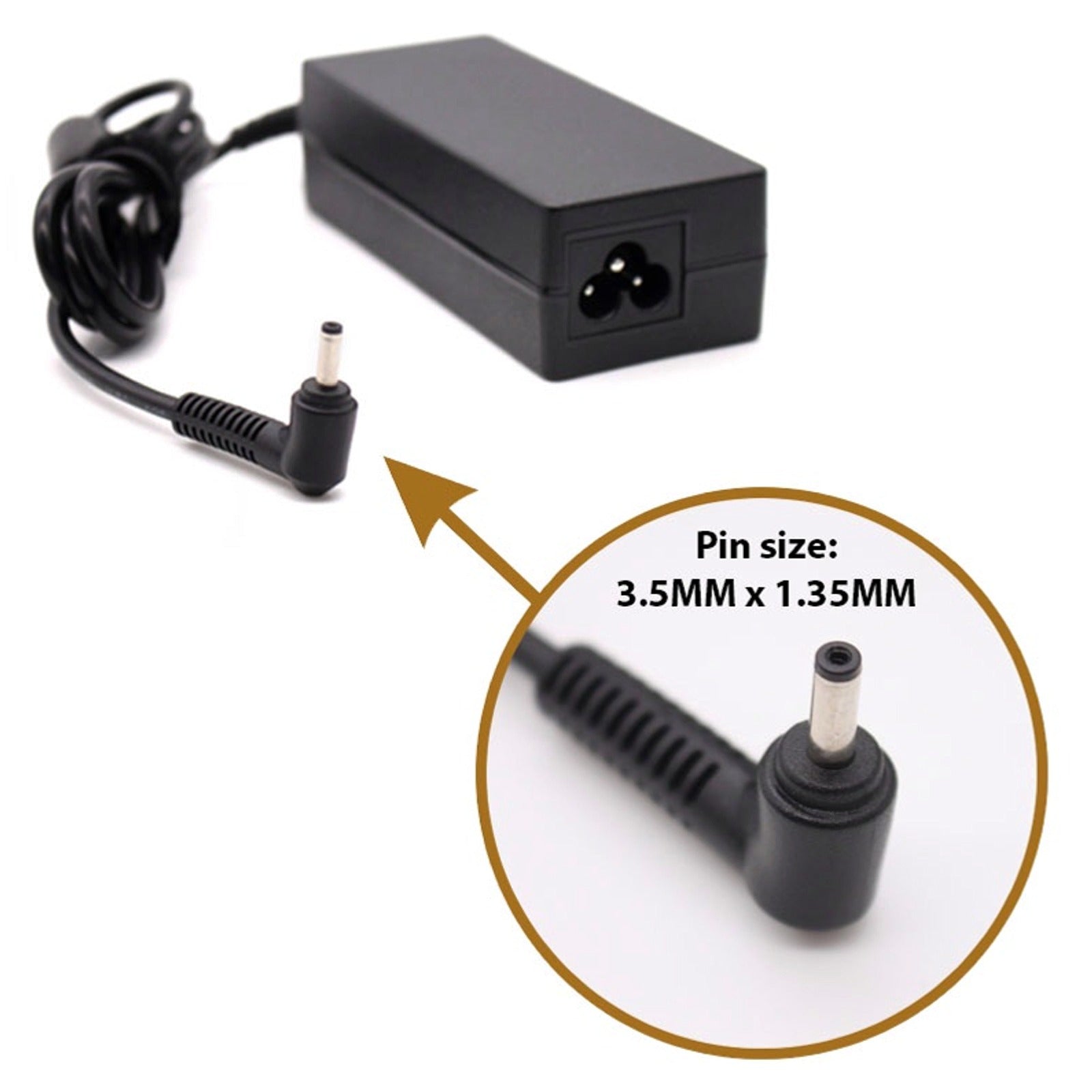 For DynaBook 65W With Pin Size 3.5MM x 1.35MM Laptop Adapter - AJParts Canada
