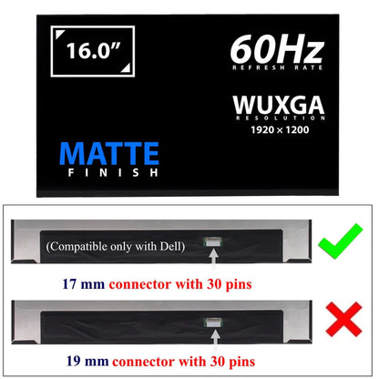 BOE NV160WUM-N42 16" WUXGA Laptop Screens - AJParts Canada